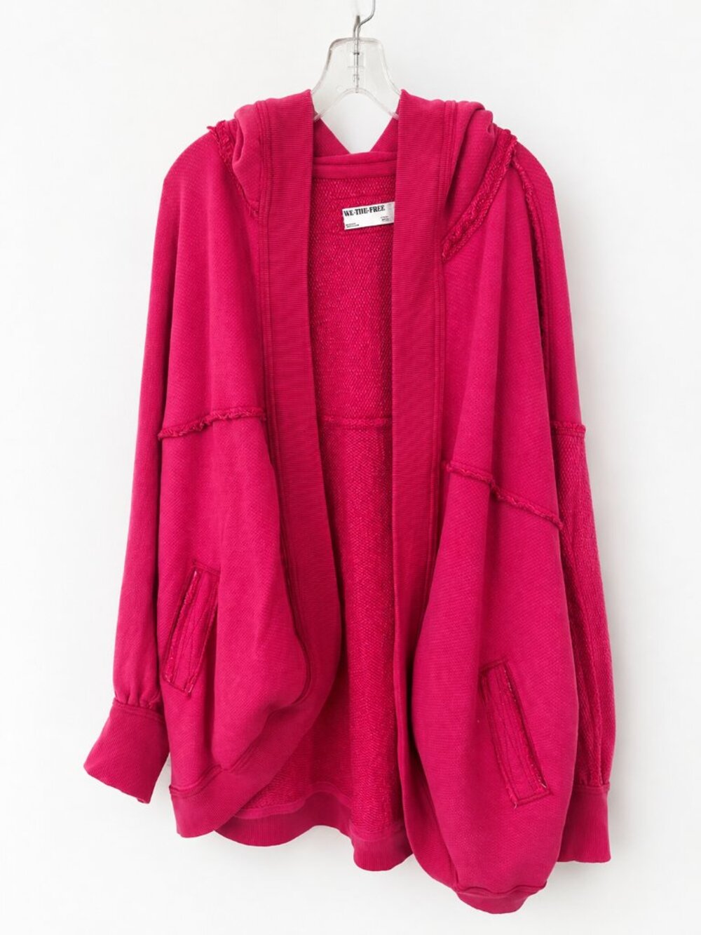 FREE PEOPLE We The Free Forever Yours Hooded Oversized Cardi Sweatshirt Magenta - Picture 5 of 10